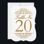 Gold Glitter Effect Wedding Table Number Card (20)<br><div class="desc">Gold Glitter Effect Wedding Table Number Card (20) 
 
  VIEW MATCHING TABLE NUMBER CARDS</div>
