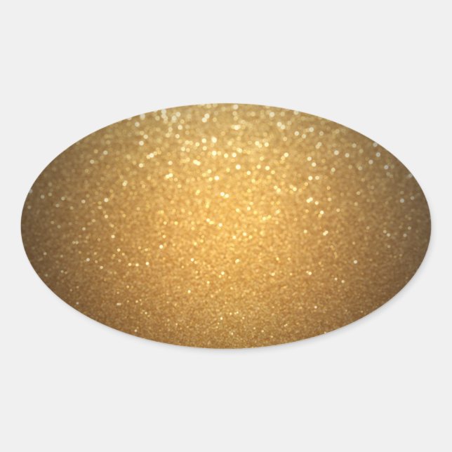 Gold Glitter Elegant Blank Template Add Your Text Oval Sticker (Front)