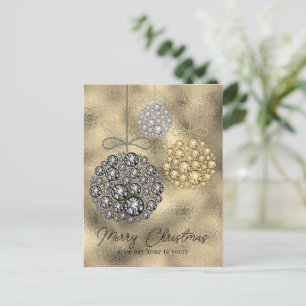 Gold Glitter Elegant Merry Christmas Budget Holiday Postcard