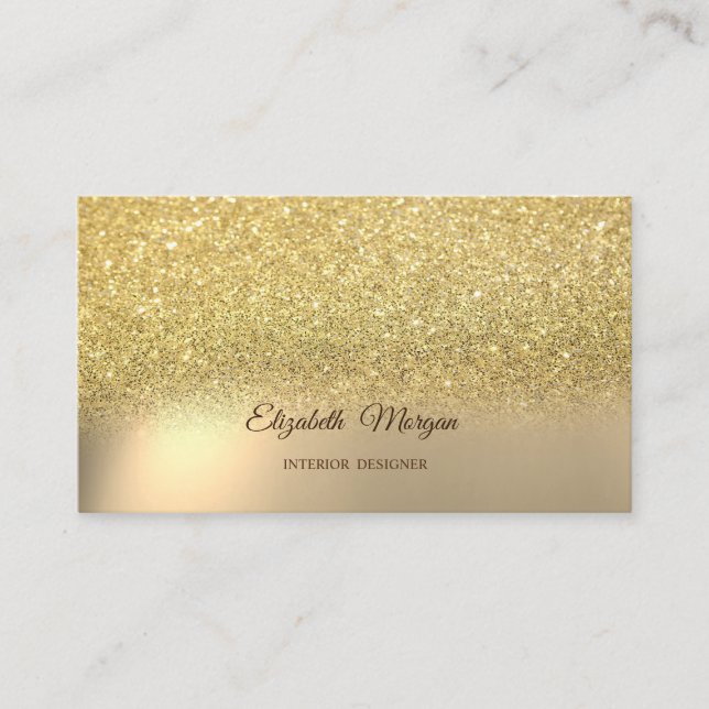 Gold Glitter Elegant Professional Business Card (Front)