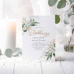 Gold Glitter Eucalyptus Greenery Elegant Wedding Invitation<br><div class="desc">Romantic calligraphy and eucalyptus greenery wedding invitation</div>