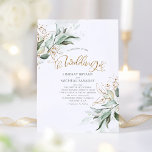 Gold Glitter Eucalyptus Greenery Elegant Wedding Invitation<br><div class="desc">Romantic calligraphy and eucalyptus greenery wedding invitation</div>