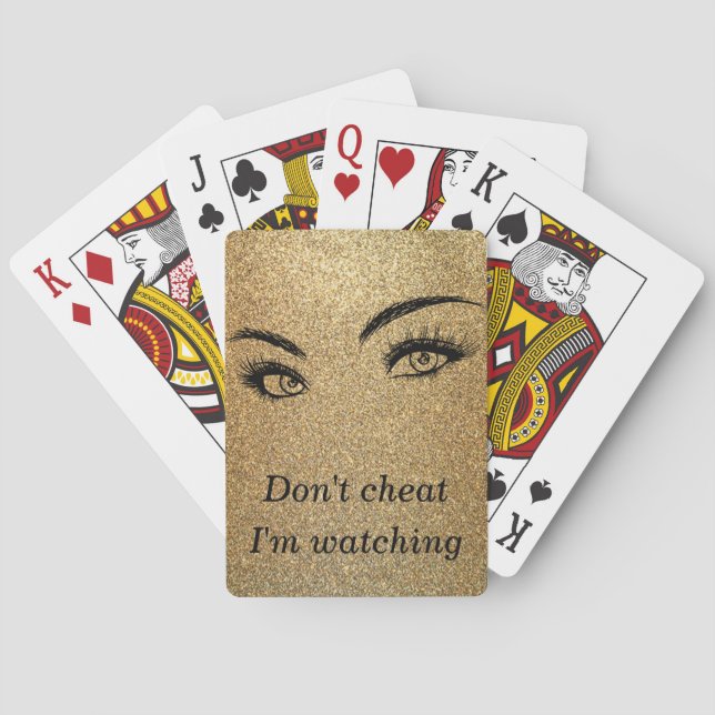 Gold,Glitter,Eyes Playing Cards (Back)