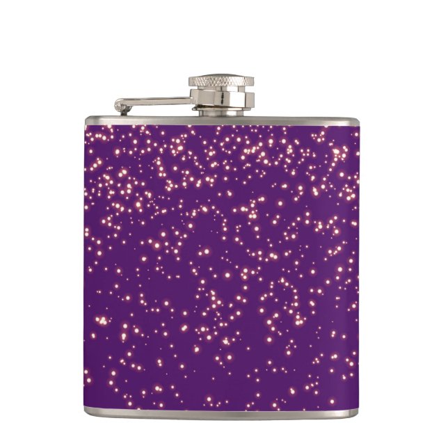 Gold Glitter Faux Foil Confetti Hip Flask (Front)