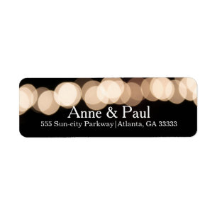 Gold Glitter Faux Foil Confetti Wedding Return Address Label