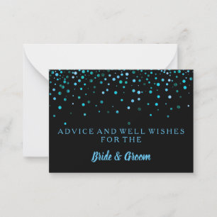Gold Glitter Faux Foil Wedding Advice Card