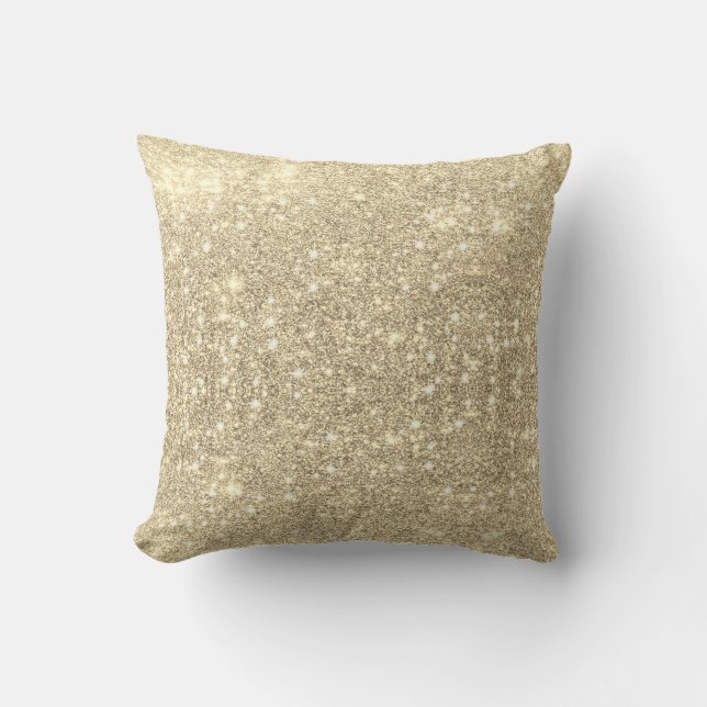 Gold Glitter Faux Sparkle Cushion (Front)