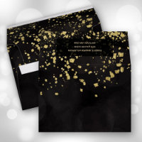 Gold Glitter Flakes on Black