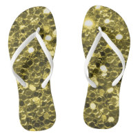Gold Glitter Flip Flops