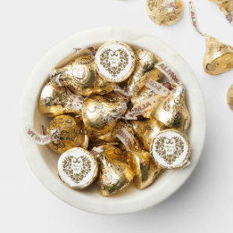 Gold Glitter Flourish Valentine