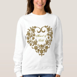 Gold Glitter Flourish Valentine Women's Sweatshirt