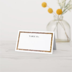 Gold Glitter Frame Blank Place Card