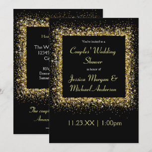 Gold Glitter Frame - Couples' Wedding Shower Invitation