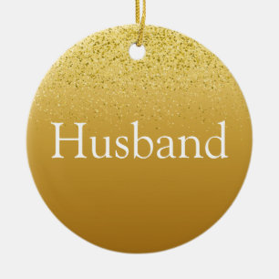 Gold Glitter Fun Best Husband Ever Definition  Ceramic Ornament