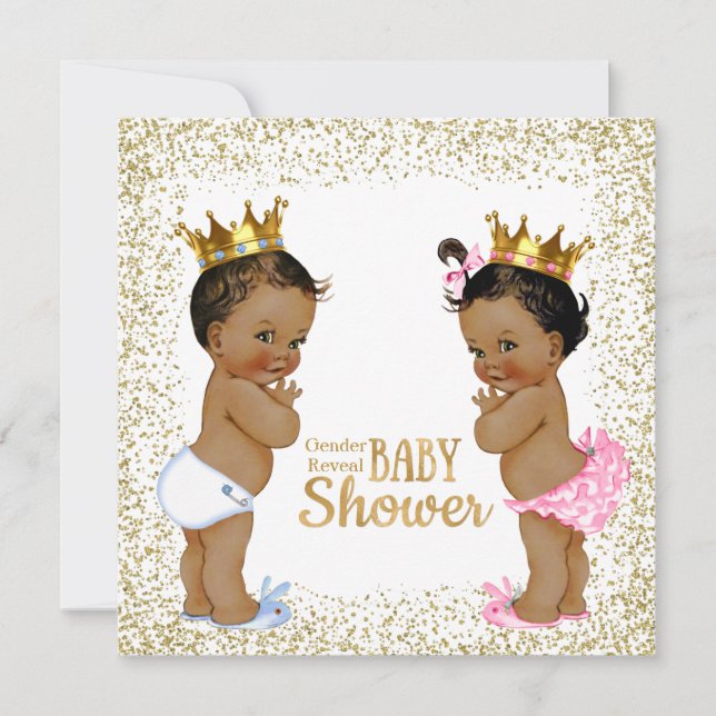 Gold Glitter Gender Reveal Invitation (Front)
