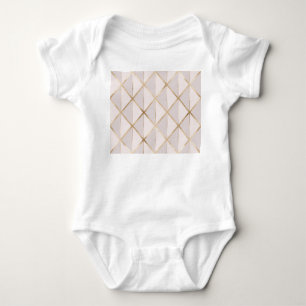 Gold glitter, geometric rhombus pattern. baby bodysuit