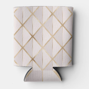 Gold glitter, geometric rhombus pattern. can cooler
