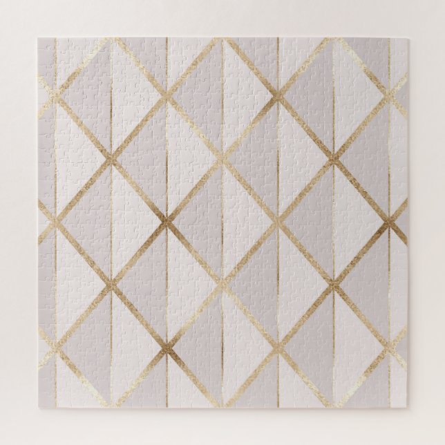 Gold glitter, geometric rhombus pattern. jigsaw puzzle (Vertical)