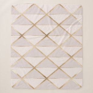 Gold glitter, geometric rhombus pattern. sherpa blanket