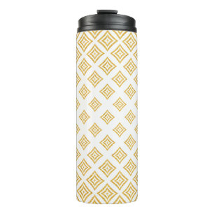 Gold Glitter Geometric Shapes On White Background Thermal Tumbler