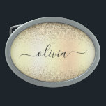 Gold Glitter Girly Luxury Modern Monogram Name Belt Buckle<br><div class="desc">Gold Faux Foil Metallic Sparkle Glitter Brushed Metal Monogram Name Belt Buckle. This makes the perfect graduation,  sweet 16 16th,  18th,  21st,  30th,  40th,  50th,  60th,  70th,  80th,  90th,  100th birthday,  wedding,  bridal shower,  anniversary,  baby shower or bachelorette party gift for someone that loves glam luxury and chic styles.</div>