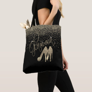 Gold Glitter Glam-ma Tote Bag