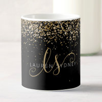 Gold Glitter Glam Monogram Name