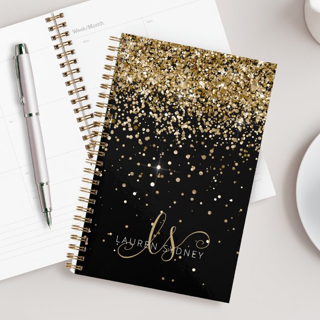 Gold Glitter Glam Monogram Name Planner (Creator Uploaded)