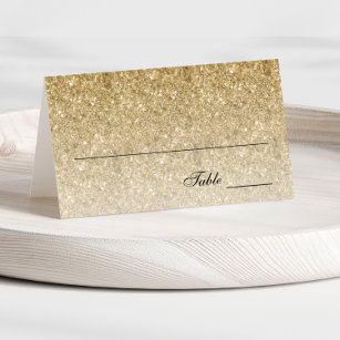 Gold Glitter Glam Personalised Place Card