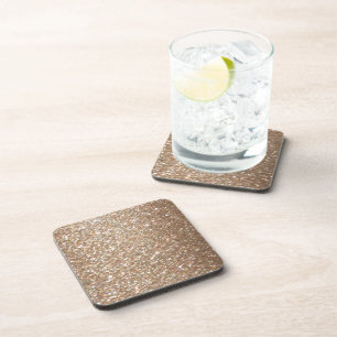 Gold Glitter Glamour Party Festive Light Sparkles Coaster