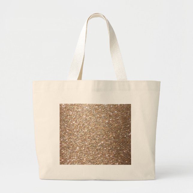 Gold Glitter Glamour Party Festive  Light Sparkles Large Tote Bag (Front)