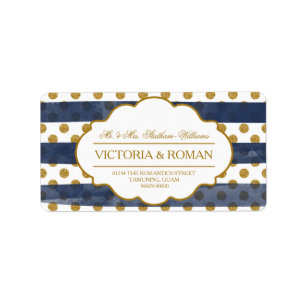 Gold Glitter Glamour Wedding Address Labels