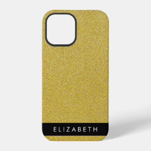 Gold Glitter, Glitter Background, Your Name iPhone 12 Pro Case