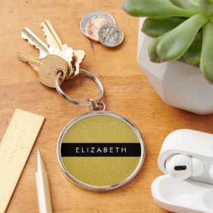 Gold Glitter, Glitter Background, Your Name Key Ring