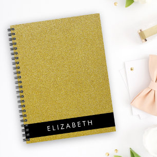 Gold Glitter, Glitter Background, Your Name Notebook