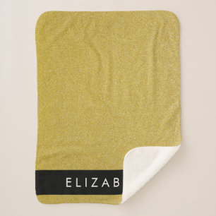 Gold Glitter, Glitter Background, Your Name Sherpa Blanket