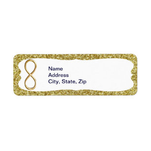 Gold Glitter Gold Infinity Address Labels
