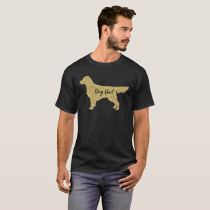 Gold Glitter Golden Retriever   Dog Dad T-shirt
