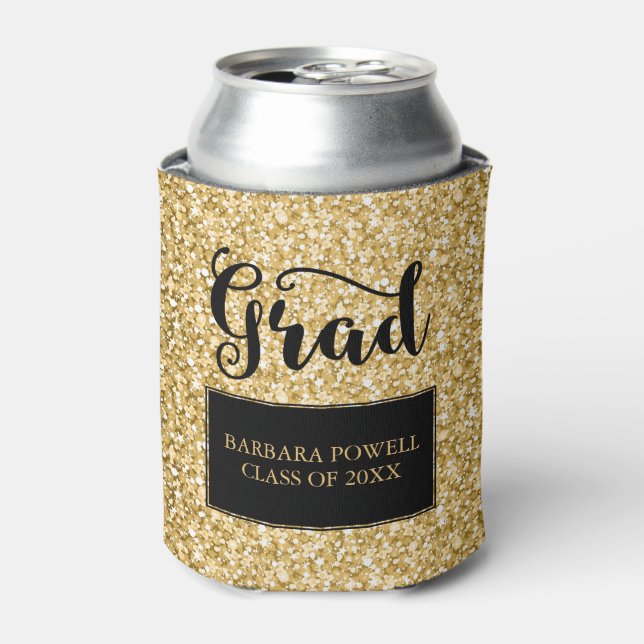 Gold Glitter-Graduation Can Cooler (Can Front)