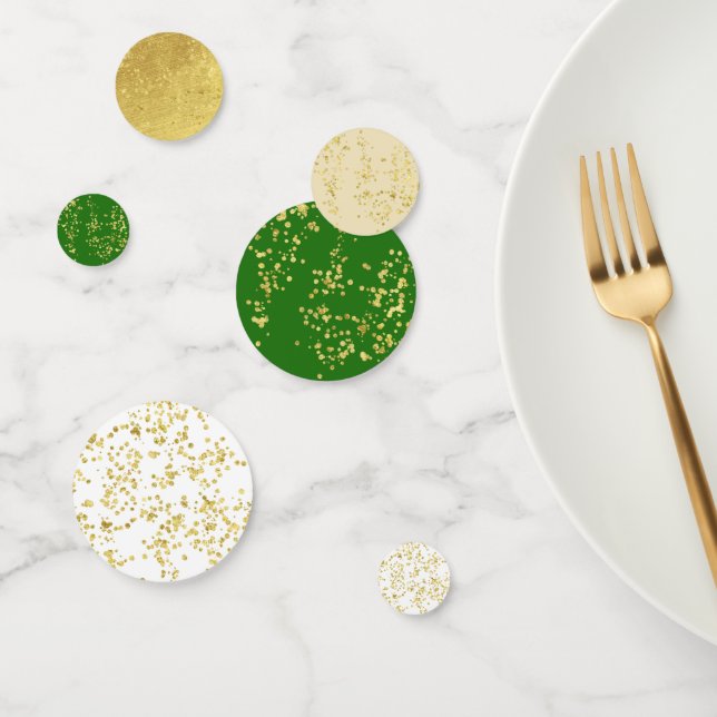Gold Glitter Green Table Confetti (Group)