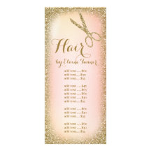 Gold Glitter Hair Salon Rack Card