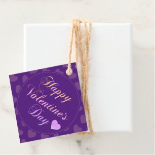 GOLD GLITTER HAPPY VALENTINES DAY FAVOUR TAGS