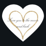 Gold Glitter Heart Love Heart Sticker<br><div class="desc">Heart of Gold Glitter (image of glitter) personalised wedding or any occasion</div>