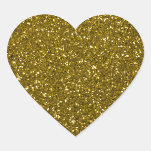 Gold Glitter Heart Sticker