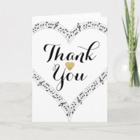 Gold glitter heart Thank you music