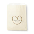 Gold Glitter Heart Wedding Favour Bag
