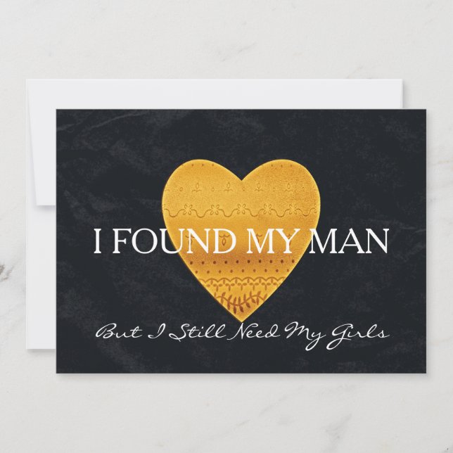 Gold glitter heart Will you be my bridesmaid Invitation (Front)