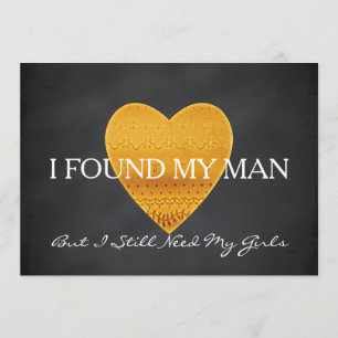 Gold glitter heart Will you be my bridesmaid Invitation
