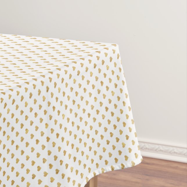 Gold glitter hearts tablecloth (In Situ)