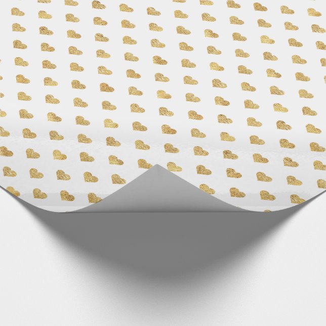 Gold glitter hearts wrapping paper (Corner)